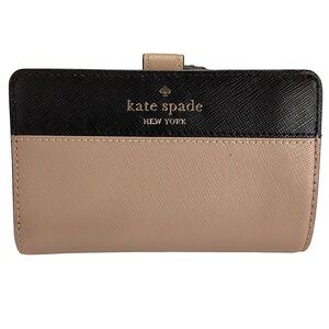 $⬇️ KATE SPADE Madison Saffiano Leather Medium Compact Bifold Wallet New!